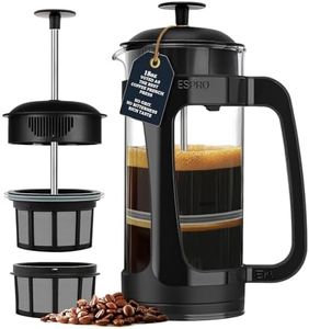 ESPRO P3 French Press Coffee Maker – Patented Double Micro-Filter for Grit-Free Brew, Heat Resistant thicker Borosilicate Glass Coffee press – (18 oz)