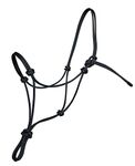 Hunters Saddlery Natural Horsemanship Rope Halter Headcollar Compatible with Parelli Horse Training Method (Small Pony/Weanling, Black)