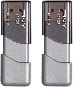 PNY 128GB Turbo Attaché 3 USB 3.0 Flash Drive, 2-Pack, Grey, P-FD128X2TBOP-MP, 100MB/s, Light-Weight Durable - Data Storage and Transfer