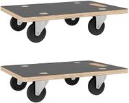 vidaXL 2 pcs Rectangular Dolly Trolleys - Plywood Moving Furniture Movers with Anti-Slip Surface - Rotatable Castors for Smooth Transport - Compact and Easy to Carry - Grey