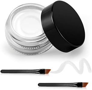 Erinde White Gel Eyeliner, Waterproof Long Lasting Cream Eyeliner Gel Pot, High-Intensity Pigments Smudge-Proof Eye Liner Makeup, Water-Resistant Eyeliner with 2PCS Brushes # White