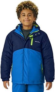 Eddie Bauer Kids' Ski Jacket - Waterproof 3 in 1 Insulated Coat with Removable Shell Jacket for Boys and Girls (3-16), Navy Blue, 14