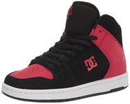 DC Men's Manteca 4 Hi High Top Casual Skate Shoe Sneaker, Black/RED, 8, Black/Red, 8