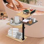 Bamboo 3 Layer Bath Tub Tray Table,