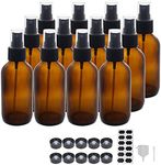 BPFY 12 Pack 4 oz Amber Glass Spray Bottles 4oz Fine Mist Spray Bottle For Essential Oils, Perfumes, Alcohol, Watering Flowers, Cosmetic Spray Bottle, Refillable Liquid Containers