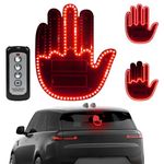 Civikyle LED Car Finger Light Hand Gesture Sign with Remote Control Car Window Accessories Funny Gadgets for Men Car Truck Driver (Red)