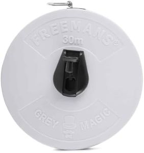 FREEMANS FM30 Grey Magic Fibreglass Measuring Tape - 30m/100ft With Unbreakable ABS Case || Durable Winding Mechanism Handle and Steel End Hook || Grey Color