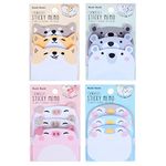 4 Pack Sticky Notes Animals Shape Self Stick Post Cute Self Stick Memo Note Pads for Office, School, Home, Kitchen (180 Pcs)