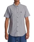 RVCA Mens Slim Fit Traditional Woven Shirt, Thatll Do Stretch/Pavement, Medium