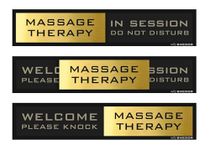 "MASSAGE THERAPY WELCOME PLEASE KNOCK / IN SESSION DO NOT DISTURB" SMEDOR Professional sliding sign board �- on-door signboard- Customisable name plate display with in/out status - information letter board - custom sliding signs