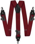 Vittorio Farina Convertible Suspenders - Interchangeable Clip & Button Styles (Wine/Gold)