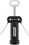 KITCHENDAO 3 in 1 Wing Corkscrew Wine Bottle Opener with Foil Cutter, Built-in Beer Bottle Opener, Multifunctional Wine Opener with Non-Stick Sharp Screw,Easy to Use, Manual Wine Corkscrew，Black