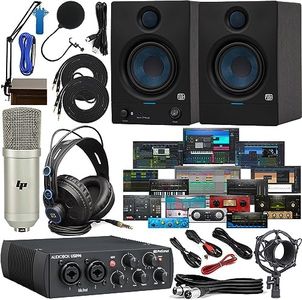 Presonus AudioBox 96 Audio Interface with Newest Studio One Prime & Studio Magic Plug-in Suite Software and New Designed Eris 4.5BT Pair Studio Monitors & Adjustable Boom Arm Kit + HD7 Headphones