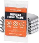 Go Time Gear Emergency Blankets for Survival, Mylar Emergency Survival Gear for Home, Camping, Hiking & Outdoor Survival Kits, Stay Warm, Dry, & Safe with Our Compact Space Blanket