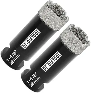 DT-DIATOOL Daimond Core Drill Bit 1-1/8 Inch 2pcs Vaccum Brazed Hole Saw with 5/8"-11 Thread Drilling for Procelain Tile Ceramic Stoneware Marble Granite Stone Brick