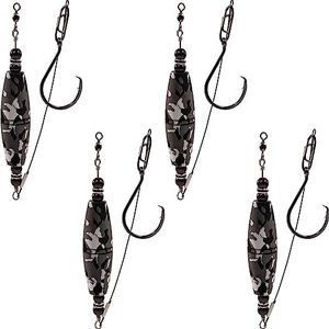 Catfish Float Rigs Fishing Bobbers Popping Cork Tackle Catfishing Equipment Combo for Bank River Lake EVA Peg Artificial High Buoyancy Body Circle Hooks Weight (Pack of 4, 2.5")