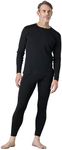 LAPASA Men's 100% Merino Wool Base Layer Set Warm Long Sleeve Thermal Underwear Top & Bottom, Breathable, Soft Thermoflux M31, Heather Black, S