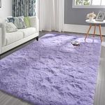 Pettop Fluffy Lavender Purple Rug for Bedroom Living Room, 3x5 Feet Rectangle Rug Plush Fuzzy Carpet for Girls Kids Boys, Non-Slip and Washable Rug for Nursery Classroom, Home Decor Rug