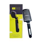 N Treck Venting Detangler Hair Scalp Massage Comb Hair Brush | With Solf Flexible Nylon Bristles | Suitable for All Hair Type for Men & Women | Pack of 1, Black