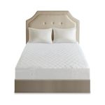 Beautyrest Cotton Blend Heated Mattress Pad Secure Comfort Technology - Luxury Quilted Electric Mattress Pad with Deep Pocket - 5-Setting Heat Controllers, Twin XL, White