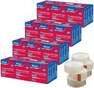 BAZIC Products Clear Tape 3/4" X 1296", Transparent Stationery Tapes Glossy Finish Refills Rolls, Arts Craft Gift Wrapping, Bulk Total 48-Count