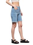 Miss Chase Women's Light Blue Regular High Rise Clean Look Above Knee Stretchable Denim Shorts (MCSS22DEN09-05-158-30, Light Blue, 30)