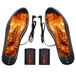 HIWARM Electric Heated Insoles Far Infrared Heating Foot Warmers for Men Women, Rechargeable Li-Ion Battery (4 Constant Temperatures), Thermal Shoe Insoles for Skiing, Hiking, Camping(M)