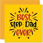 Step Dad Fathers Day Card - Best Step Dad Ever - Novelty Happy Father's Day Birthday Card from Step-Daughter Son Gifts, 145mm x 145mm Birthday Greeting Cards for Step Dad Daddy Papa