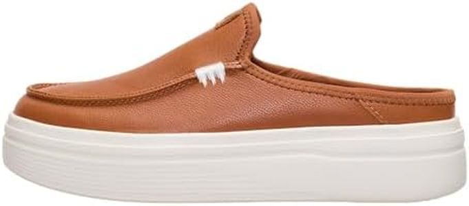 HEYDUDE Austin Lift Leather Cognac Size 6, Women’s Shoes, Slip-on Loafers, Comfortable & Light-Weight