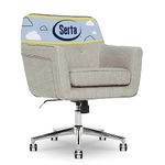 Serta Ashland Ergonomic Home Office Chair with Memory Foam Cushioning, Chrome-Finished Stainless Steel Base, 360-Degree Mobility