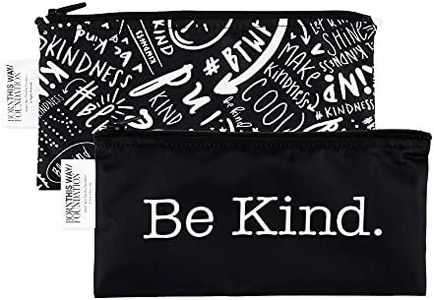 Bumkins Snack Bags, Reusable Fabric, Washable, Food Safe, BPA Free – Be Kind (2-Pack)