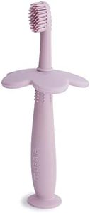 Mushie Brosse à Dents d'Apprentissage en Forme de Fleur pour Enfant | Accessoires pour Bébé, Jeunes Enfants Garçons et Filles | Matériel Durable & de Haute Qualité | Soft Lilac