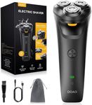 DOAO Electric Razor for Men, 100% Waterproof, Gentle on Sensitive Skin, Wet & Dry Rotary Electric Shavers for Men, Pop-up Beard Trimmer, 120 Min Shaving, 1.5H Fast Charge, Ergonomic Men's Shaver