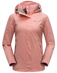 Diamond Candy Womens 3-in-1 Winter Ski Jacket, Waterproof Coat with Warm Fleece Liner, Pink, Small