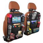 Hanemia Car Seat Back Organizer, Waterproof and Durable with 10" Table Holder, 9 Storage Pockets for Kids, Travel Accessories, 2 Pack