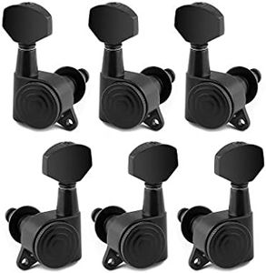 Bogart Locking Guitar String Tuning Pegs Sealed Machine Heads Tuners Tuning Keys 3 Left 3 Right for Electric Guitar or Acoustic Guitar Black., TP 21-BK-3L 3R-1