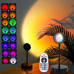 QUIGO Sunset Lamp pendant light Projector Sun Lamp flush Mount Sunlight Lamp Sunset Light Sunrise Solset Projection 16 Color Changing Rainbow Led Lights with Remote App Controlled Night Light light