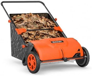 26.2-Inch Lawn Sweeper Push, 7 Cu.Ft. Collection Hopper with Adjustable Brush Height, Manual Leaf & Grass Sweeper for Yard and Lawn Care
