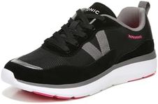 Vionic Delmer Ayse Women's Active Trainers Lace up Supportive Walking Shoes Includes Three-Zone Comfort for Heel Pain and Plantar Fasciitis with Orthotic Insole Arch Support Wide Fit Black UK 5.5