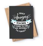 Thank you card for Teacher | Awesome appreciation card for men or women for any occasion: Birthday, Retirement, Goodbye, End of Year or just because. Cute present idea from students or parents.