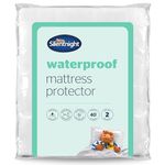 Silentnight Waterproof Mattress Protector – Deep 30cm Fitted Skirt and Soft Touch Quiet Rustle Free Cover – Machine Washable and Hypoallergenic – Single 90 x 190 x 30cm, White