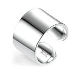 ALEXCRAFT Rings for Men Sterling Silver 925 Adjustable Thumb Rings for Women Sterling Silver Rings Women Adjustable 15mm