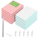 12-Pack Linoleum Blocks for Printmaking with Cutter Tools, Rubber Stamp Making Kit Rubber Block Stamp Carving Blocks Craft Hobby Knife Pencil for DIY Printmaking,Printing and More