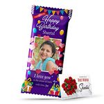 Katha Chocolates Birthday Gift, Customized Personalized Chocolate Large Bar + Label specially for your Love, girlfriend, boyfriend, husband, wife, mother, father, grandparents (100 grams)