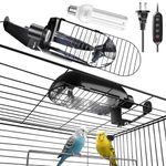 Bird Cage Light Fixture Combo Kit,Lamp Hood with 2.4% UVB UVA 20W Compact Fluorescent Bulb for All Kinds Captive Birds