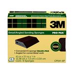 3M Angled Sanding Sponges, 6-Pack, Medium Grit, Use Wet or Dry, Great For All Purpose Sanding, Washable & Reusable, Use For Interior & Exterior Project, Perfect For Corner/Detail Work (CP041-6P)