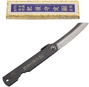 HIGONOKAMI Navaja Japonesa de Bolsillo Plegable Cuchillo Zenkou Negro Hecho a Mano en Japón por Nagao Kanekoma (Small)