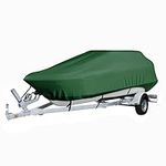 PHASFBJ Boat Cover,Heavy-Duty Boat Covers 210D Oxford Boat Trailer Cover Boat Tarp Anti-Uv Center Console Cover Boat Yacht Boat Cover Compatible for V-Hull,Runabout,Bass Boat,Green,20~22FT