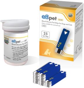 eBmonitor eBpet Test Strips for Use eBpet Blood Glucose Monitoring System, 25 Test Strips, Dog & Cat Code Card