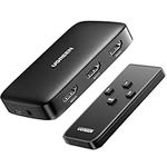 UGREEN HDMI Switch 3 IN 1 OUT HDMI Switcher Splitter Supports 4K 3D HD Monitor Wireless Remoter Control Compatible with TV, PS5/PS4/PS3, Laptop/PC DVD Blu-Ray Xbox Roku HDTV